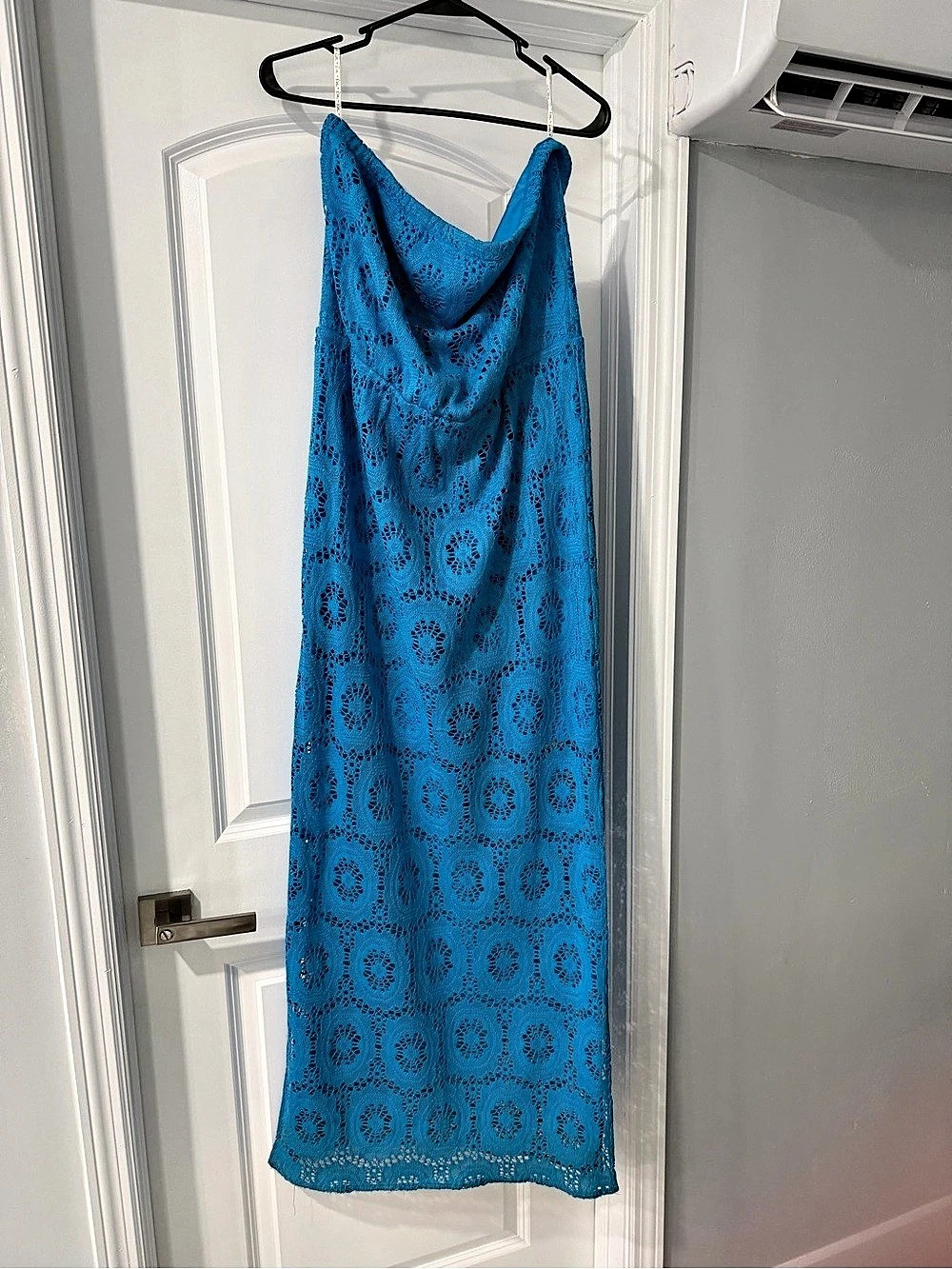 Lola &? &? Blue Lace Maxi Dress Size Large Like New